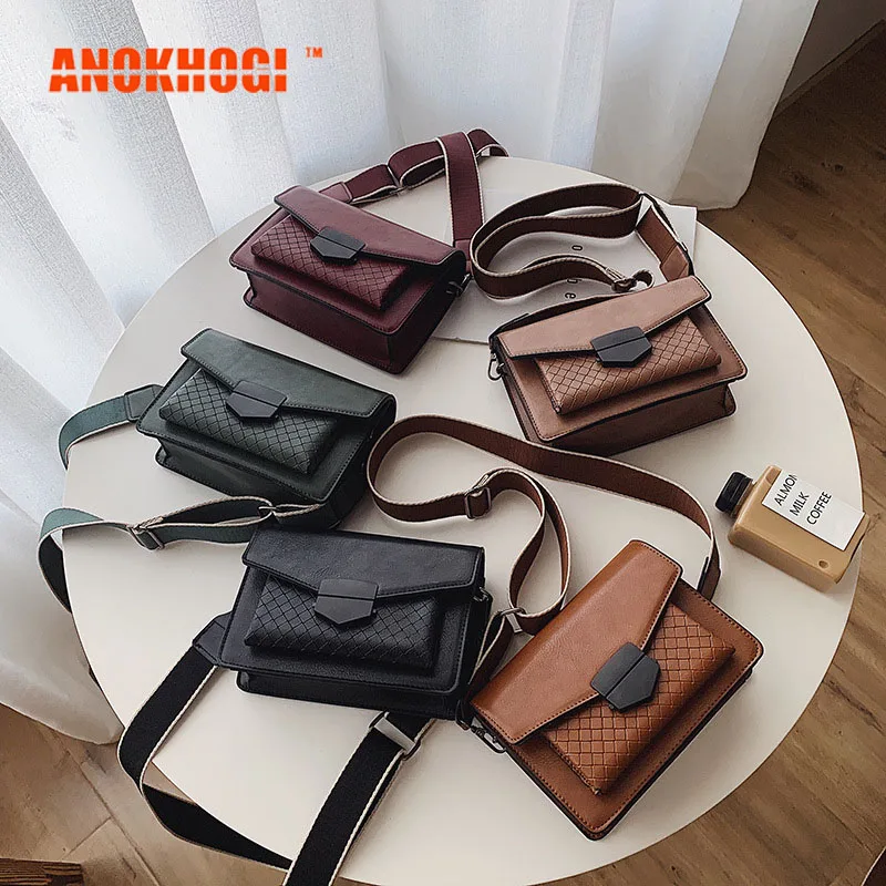 Классическая Женская Повседневная Сумка Кроссбоди в стиле ретро с широким