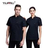 chef jacket men women short sleeve cake pastry bakery overalls double breasted chef uniform cozinha catering cooking clothes