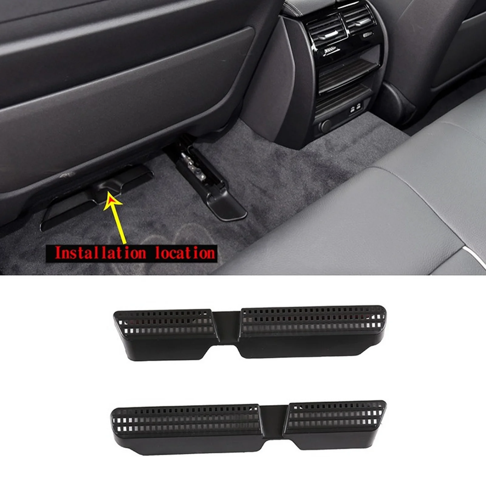 2pcs Car Dustproof Air Outlet Cover Back Seat Under Ventilation Vent Cover Decoration For BMW 5 Series G30 G31 G38 2018-2022