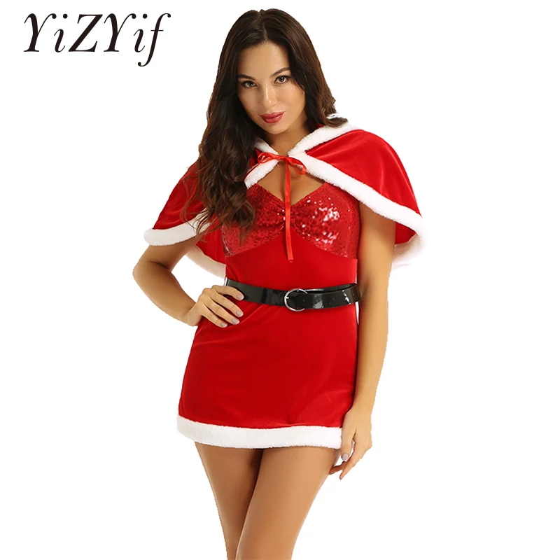 Для женщин Косплей Mrs Claus Санта Клауса на Рождество нарядное платье костюм