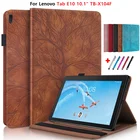 Чехол для Lenovo Tab E10 10,1, чехол для планшета Funda TB-X104F TB X104F, TB-X104L, модные чехлы с рисунком дерева, откидная подставка, чехол + ручка