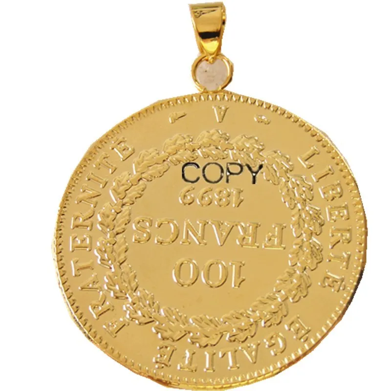 

P(04)Coin Pendant 1899A 100 Francs Gold Plated Fashion Jewelry(diameter:35mm)