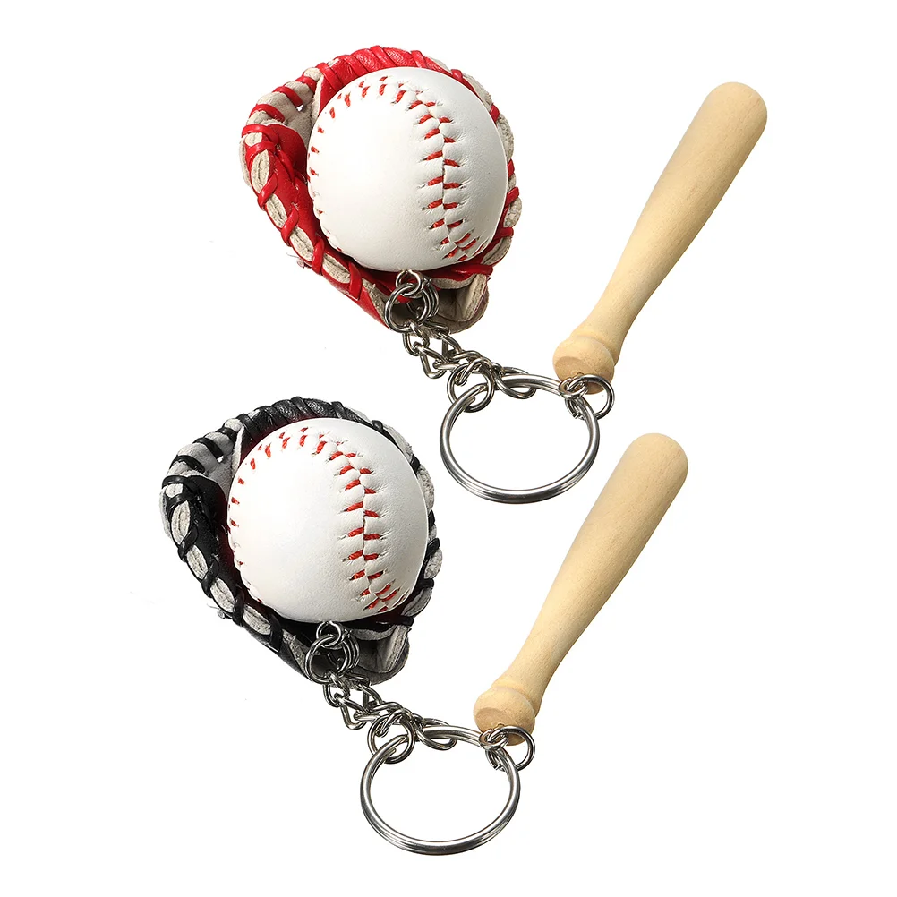 

2 Set Realistic Baseball Suit Key Chains Baseball Set Key Pendants Key Decors