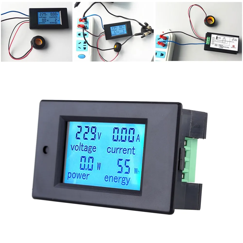

AC80-260V 100A Digital LCD Current Voltage Active Power Energy Detection Tester Ammeter Voltmeter Multi-functional Meter