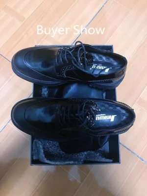 Новинка Обувь из натуральной кожи с круглым носком Модные однотонные черные