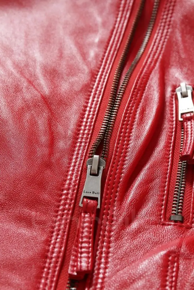 Облегающая женская мотоциклетная модная байкерская куртка Дамское красное