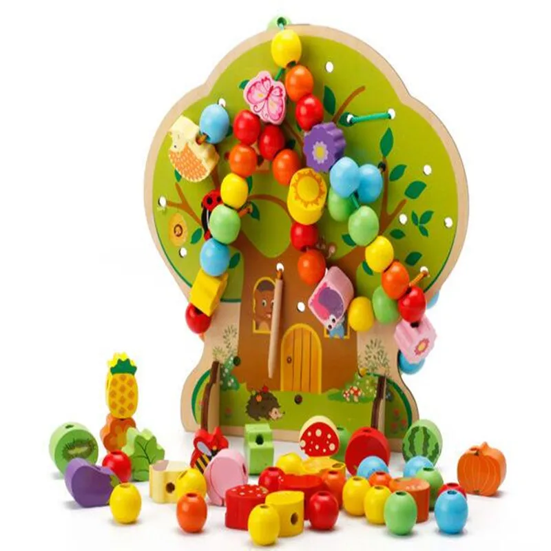 Фруктовое дерево фруктовые бусины обучающая игрушка материалы Монтессори