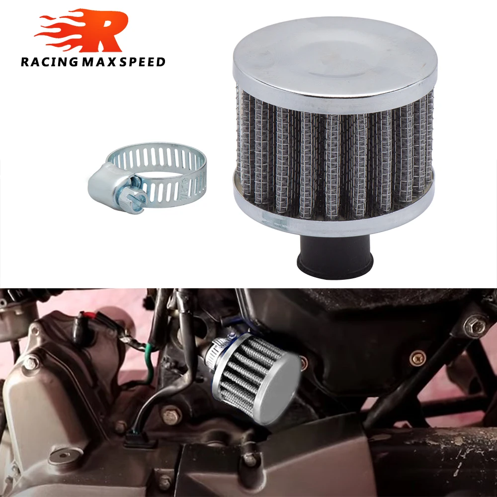 

Universal Interface Motorcycle Air Filters 18mm Sliver Car Cone Cold Air Intake Filter Turbo Vent Crankcase Breather