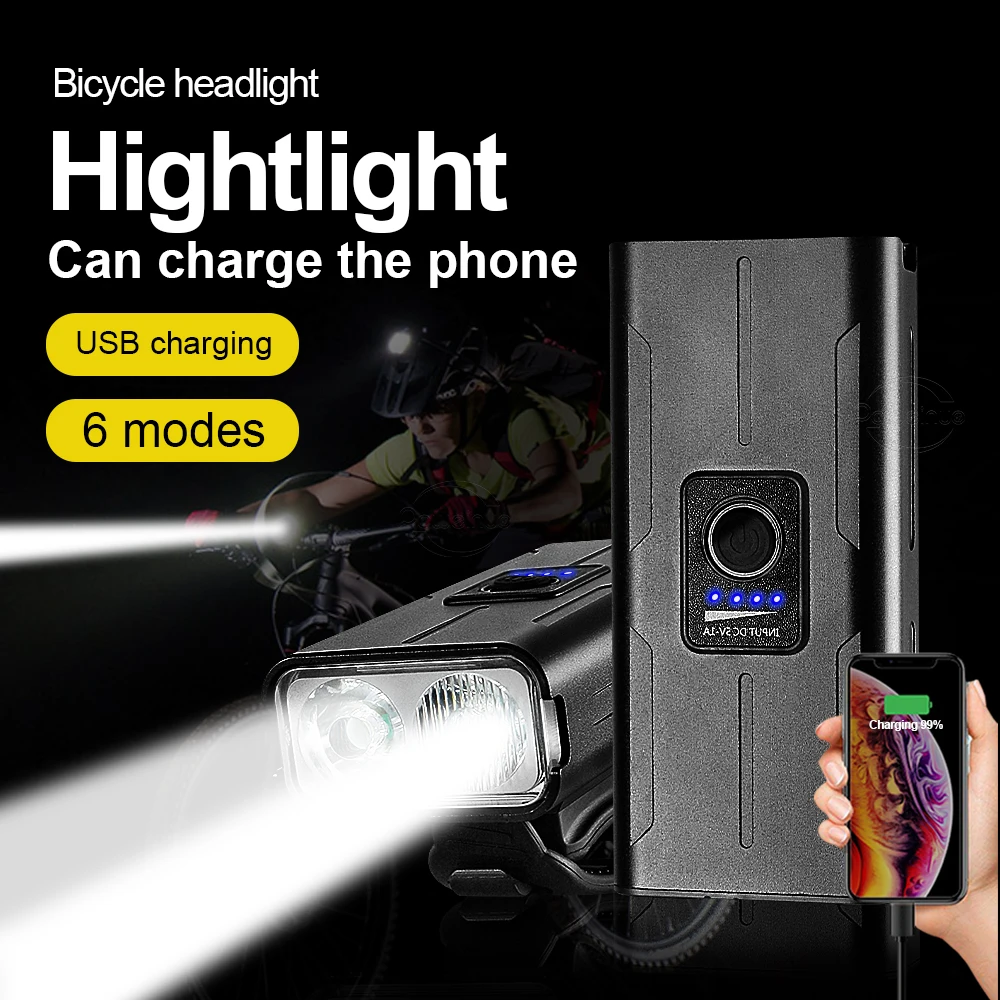Новое обновление 10000 мАч велосипедные фары светильник USB Перезаряжаемые ходовой