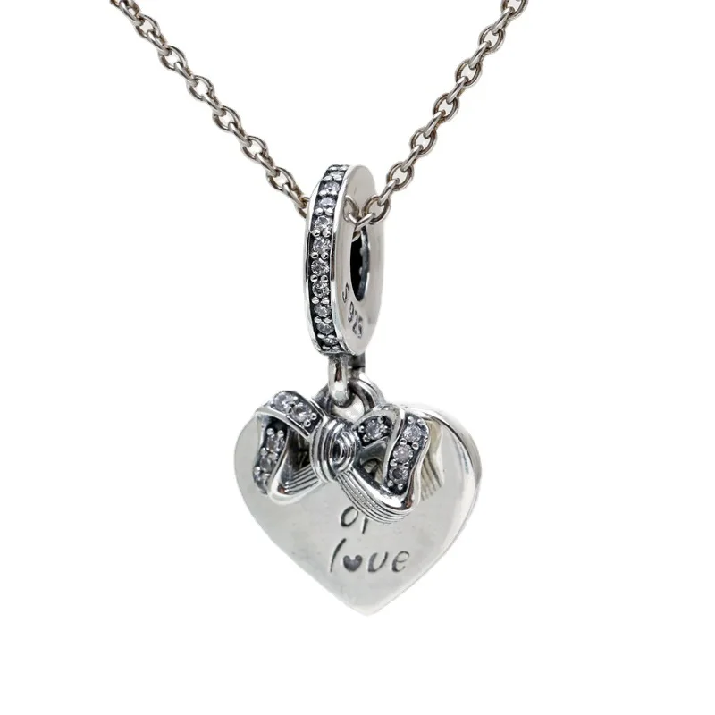 Новый 925 пробы серебряные браслеты с подвесками из бисера креативным бантиком