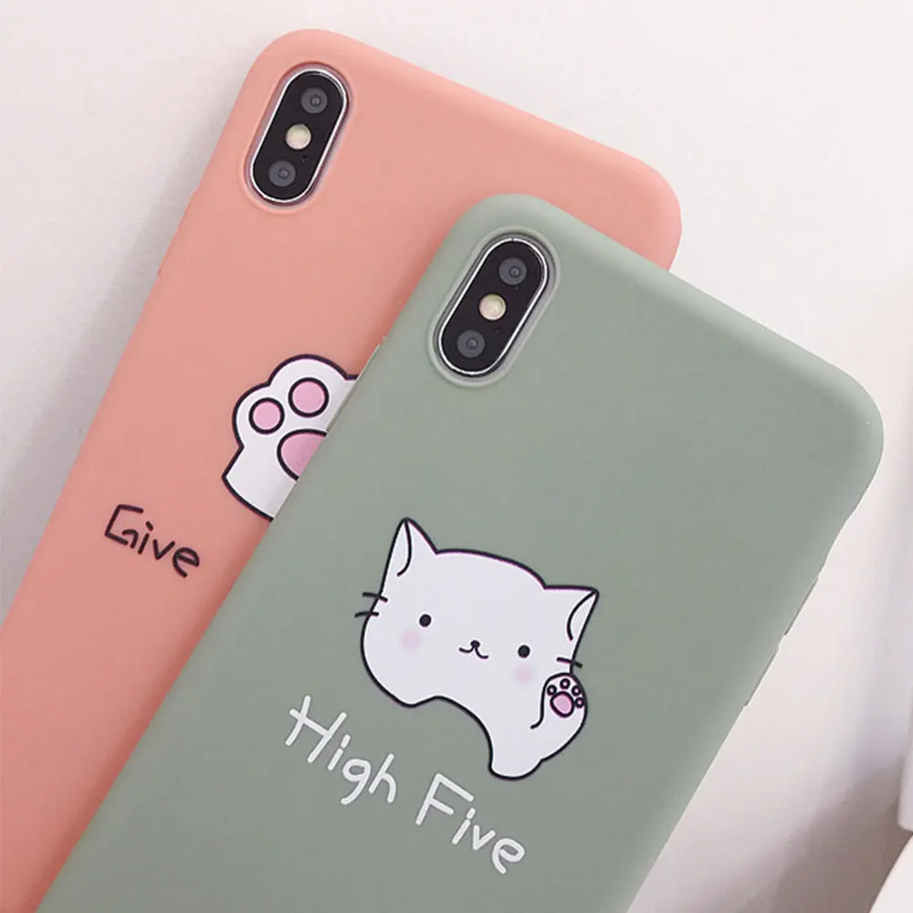 KISSCASE Soft TPU Case For iPhone XR XS MAX 7 8 6 6S Plus Cute Cat Animals Pattern Phone Funda X Back Cover |