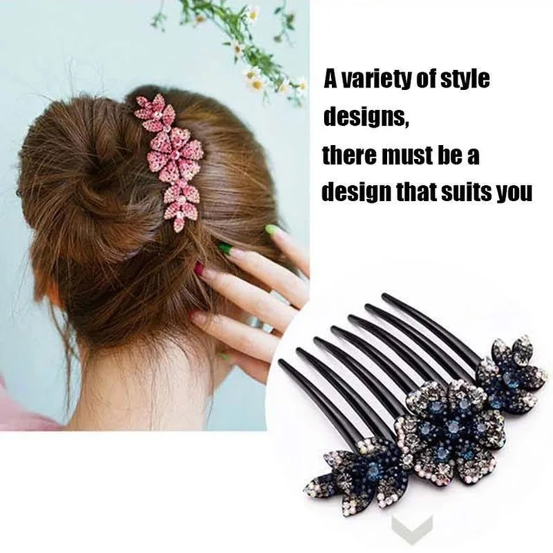 

Crystal Decor Hair Side Comb Rhinestone Headwear Hair Accessories for Women Lady KG66