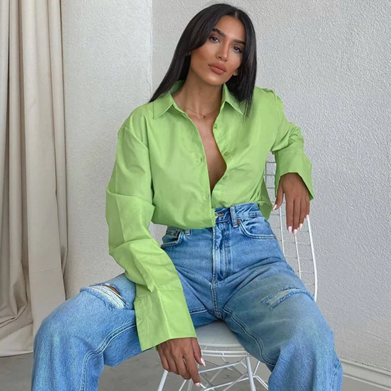 

2021 Blusas Plus SizeSolid Oversize Blouse Shirts Fashion Office Ladies Chic Tops Za Tops Feminino Summer Spring Bluzki Chemise