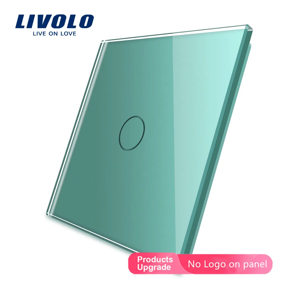 Livolo роскошные разноцветные свадебные туфли с отделкой жемчугом и прозрачными стразами в виде Стекло, только в том случае, Панель, с переключением между дальним и Стекло Панель для 1 Gang настенный сенсорный переключатель, C7-C1-17/8/9, без логотипа