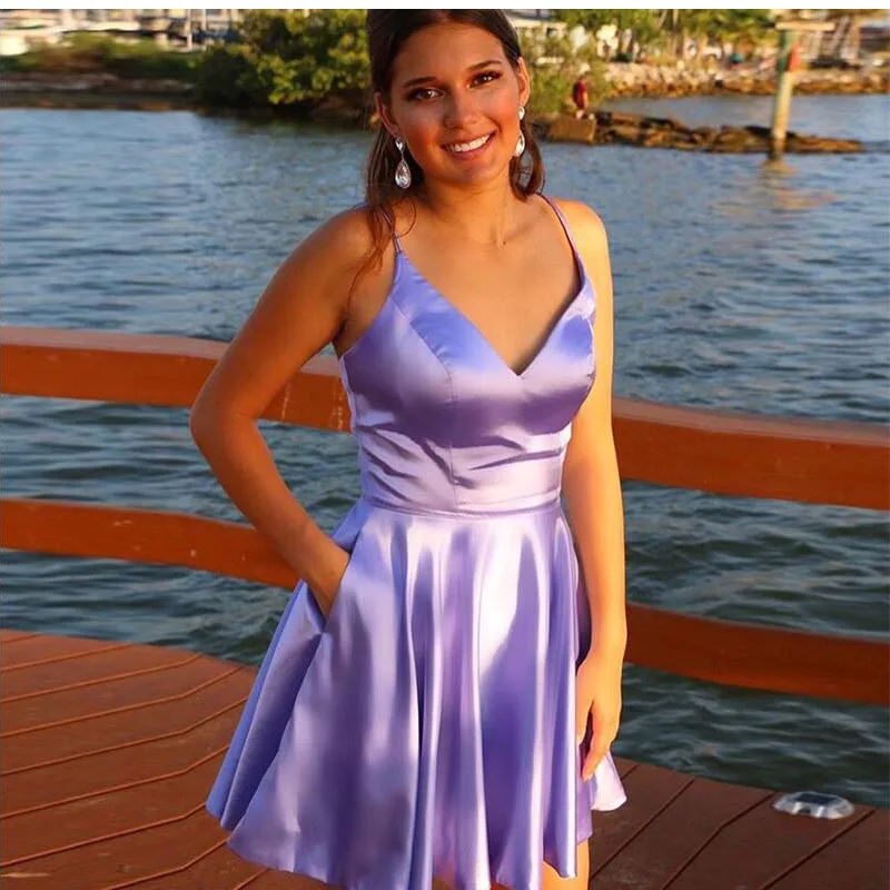 

Sexy Cocktail Dresses Short A Line V-Neck Homecoming Dresses Formal Women Special Occasion Homecoming Party Girls