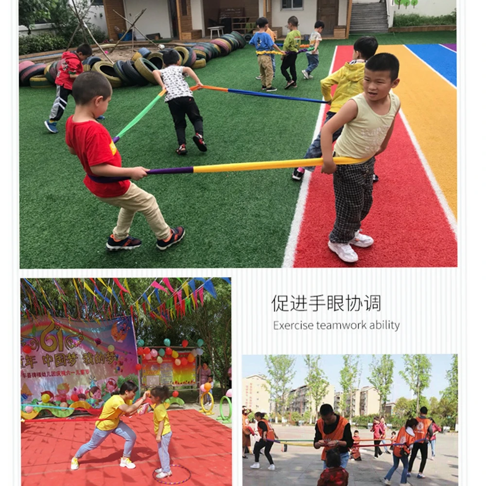 

Sport Toys Outdoor Team Cooperation Work Develop Elasticity Rope Circle Southeast Northwest Running Push Game Sensory Rope