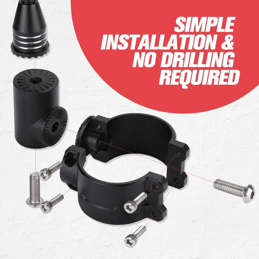 

Universal UTV KEMIMOTO 1.75 1.875 2" Aluminum Alloy Flagpole w/ Flag For Polaris RZR 900 XP 1000 Ranger For Can-Am For Yamaha