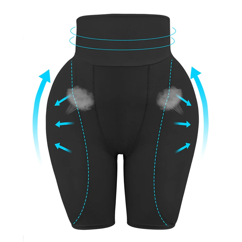 Woman Sponge Padded Butt Hip Panties High Waist Tummy Control Underwear Seamless Butt Lifter Shapewear Fake Ass Hip Enhancer 6XL