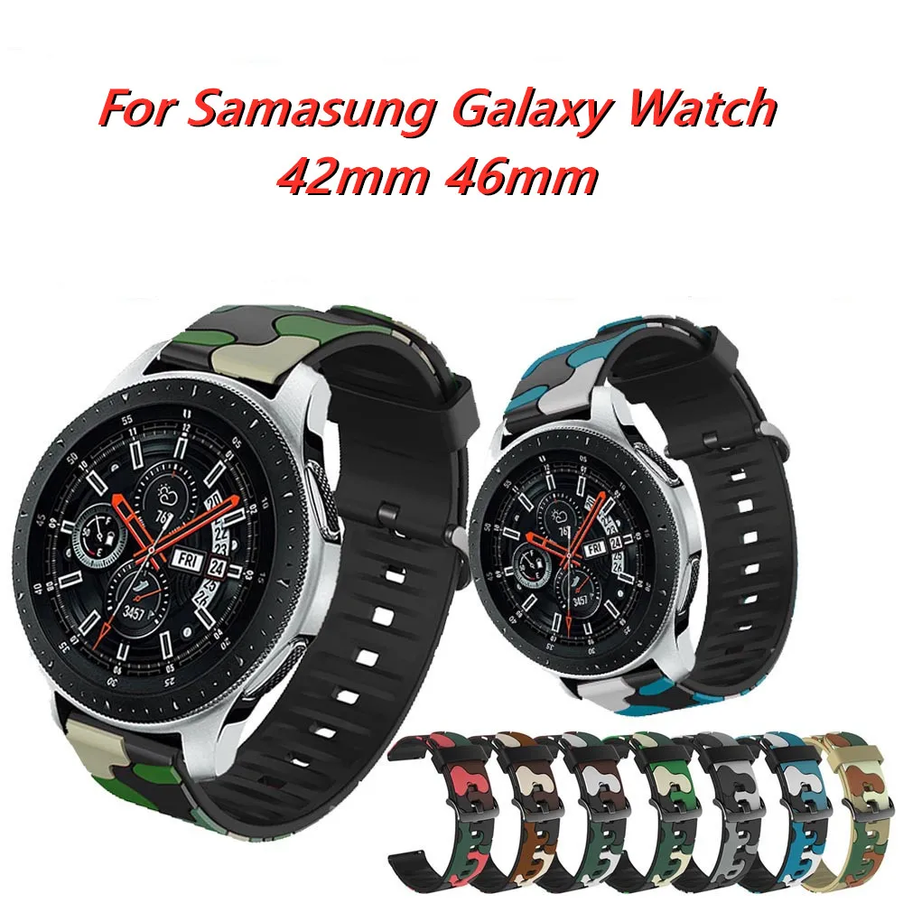 

Ремешок спортивный для Samsung Galaxy Watch 42 мм 46 мм, умный Браслет для S3 Frontier, камуфляжный браслет для наручных часов, 20 мм 22 мм