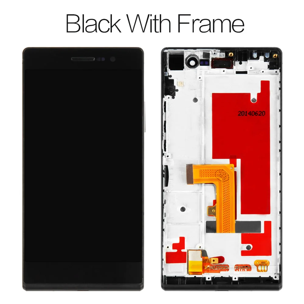 black with frame SRJTEK " для huawei Ascend P7 София P7-L00 P7-L05 P7-L10 ЖК-дисплей Дисплей+ дигитайзер Сенсорный экран Стекло в сборе - Цвет: black with frame