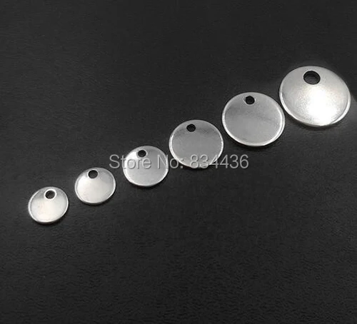 200pcs gold color round shape little charm tags stainless steel necklace bracelet small pendant jewelry accessories DIY parts | Украшения и