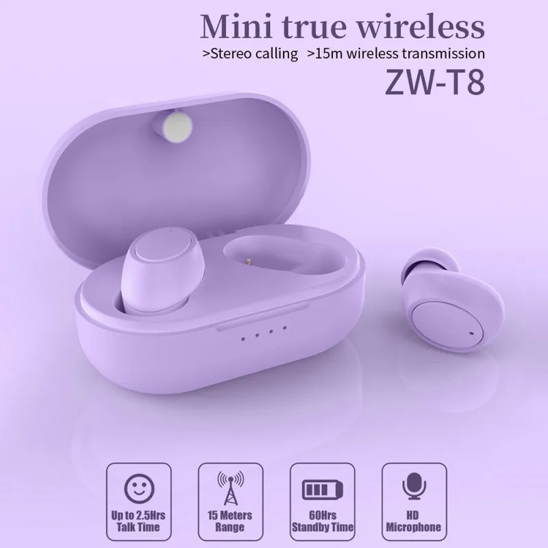 ZW T 8tws Bluetooth наушники 5 0 Новый Портативный Беспроводной bluetooth гарнитуры|Наушники и