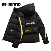 shimano autumn winter mens hooded fishing clothes thickened outdoor down cotton fishing jacket waterproof fishing clothing