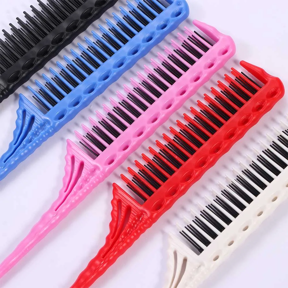 

1PC Portable Hair Comb Hair Brush 3-Row Teeth Teasing Comb Detangling Brush Rat Tail Comb Coming Hairdressing Combs