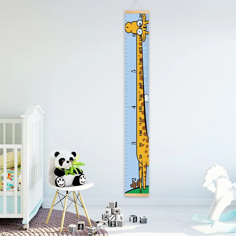 

Cartoon Giraffe Animal Height Ruler Canvas Hanging Growth Chart Kids Boy Room Wall Decor 150 200Cm Measurement Ruler Nursery