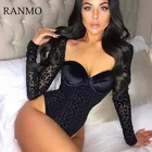 Сексуальное боди RANMO с леопардовым принтом, облегающий боди с длинным рукавом для вечеринки, популярная женская одежда, уличная одежда