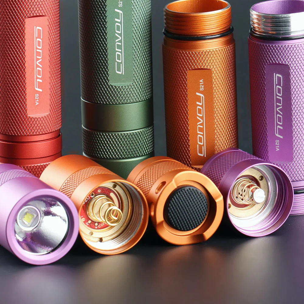 

green / purple / orange / red Convoy S21A with luminus SST40,orange peel reflector,21700 flashlight ,Torch