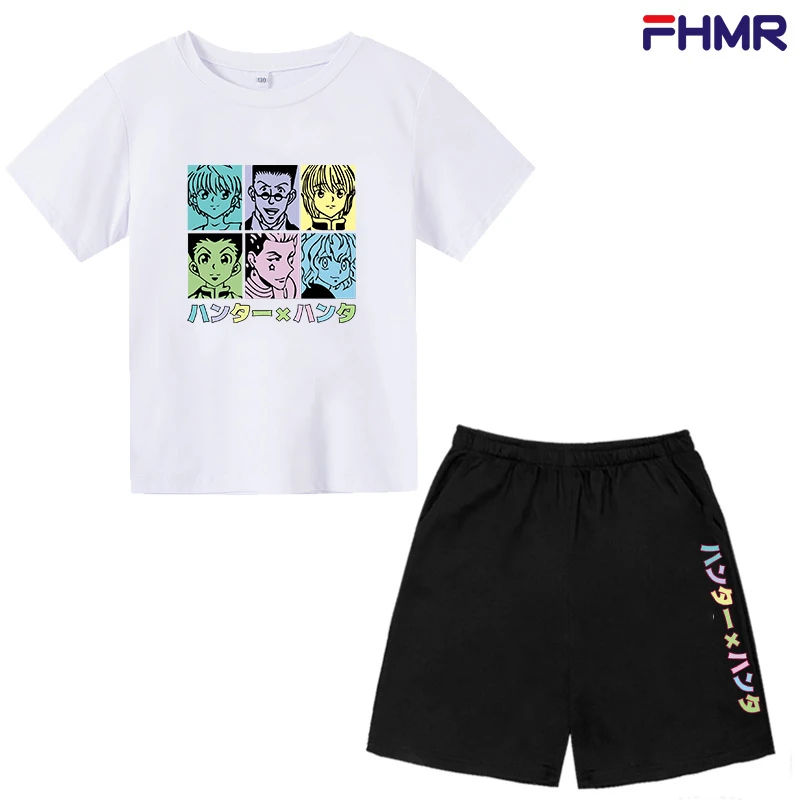 

Children's Clothing Suits Spring and Summer T-shirt Short-sleeved Tops Shorts Printing Suits Toddler Comic Print Clothing