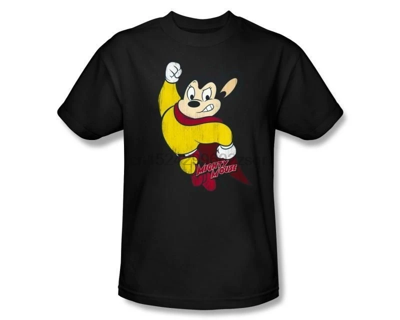 Подробные сведения о Mighty mouse Classic Hero Лицензированная футболка для взрослых| |
