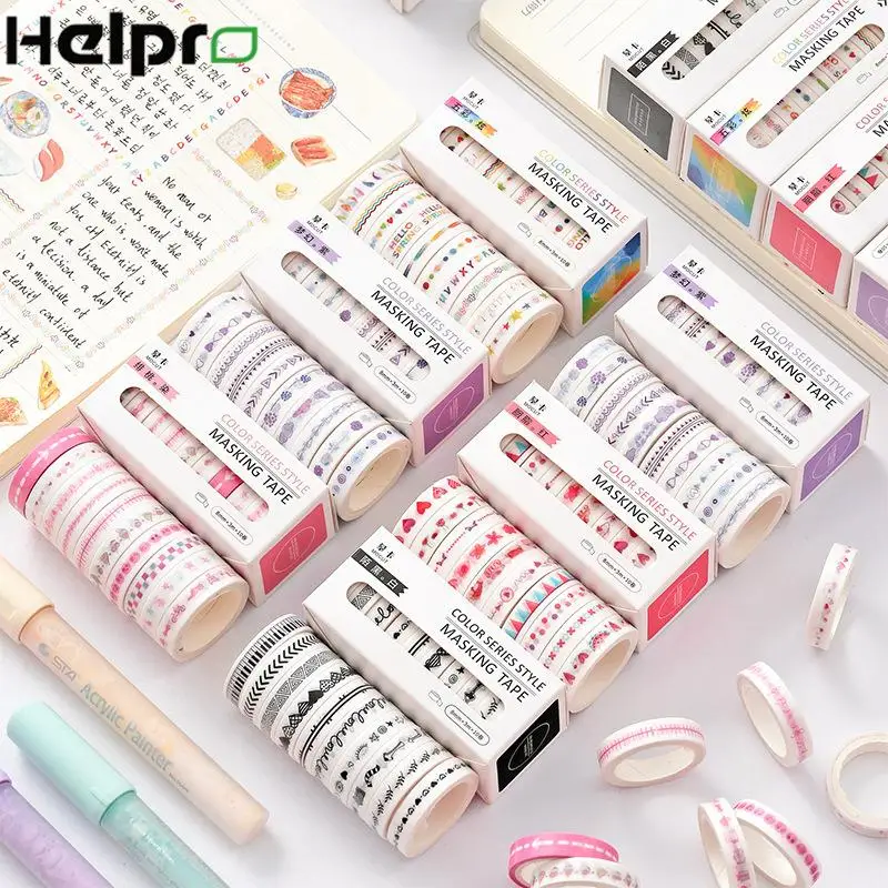 Helpro 10 шт./партия Маскировочная васи лента набор 8 мм база радужного цвета ручная
