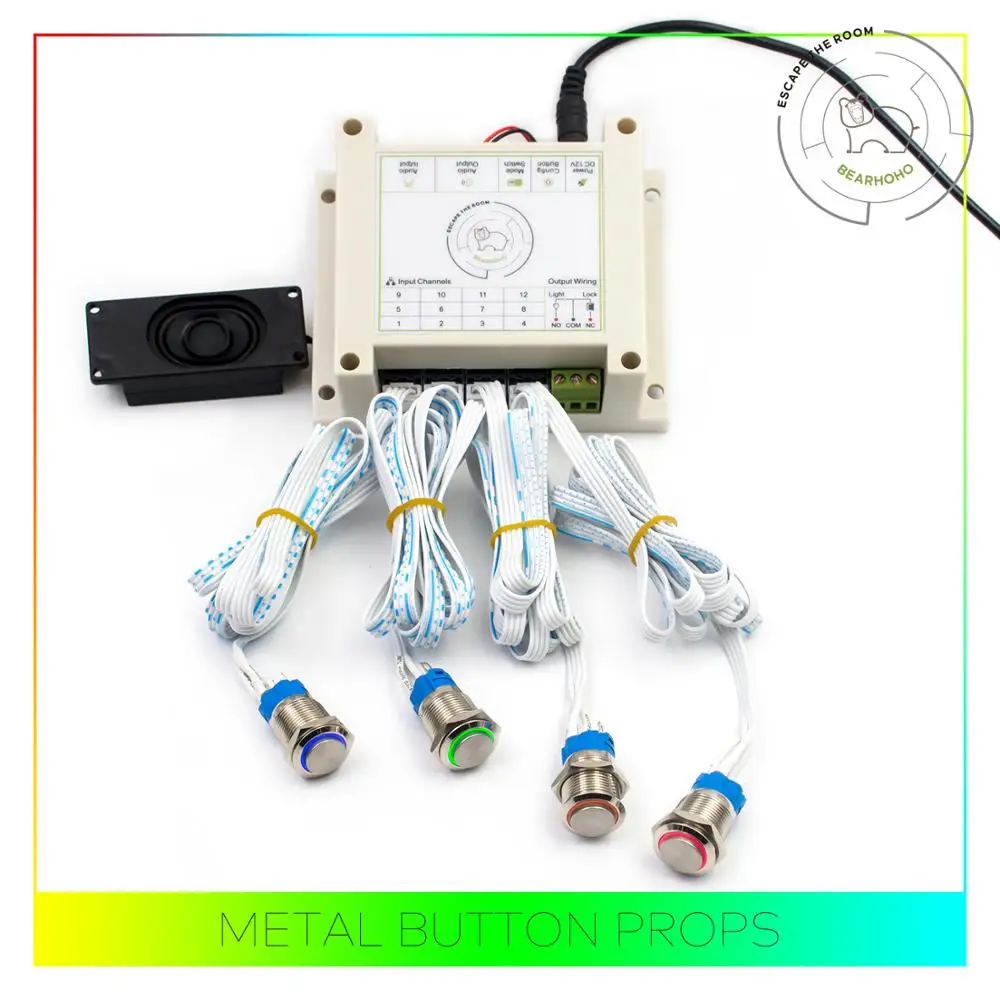 Подставка для комнаты спасения BearHoHo 4 цвета металлические кнопки светильник 12 В