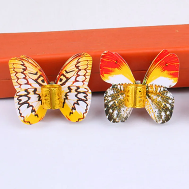 5 шт./компл. моделирование Цвет бабочки аксессуар для волос с Алюминий кольцо
