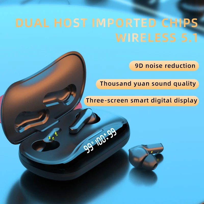 

BLUETOOTH 5.1 CVC8.0 Noise Cancelling TWS Wireless Bluetooth Earphones Waterproof Sport In Ear Wireless Earbuds Deep Bass