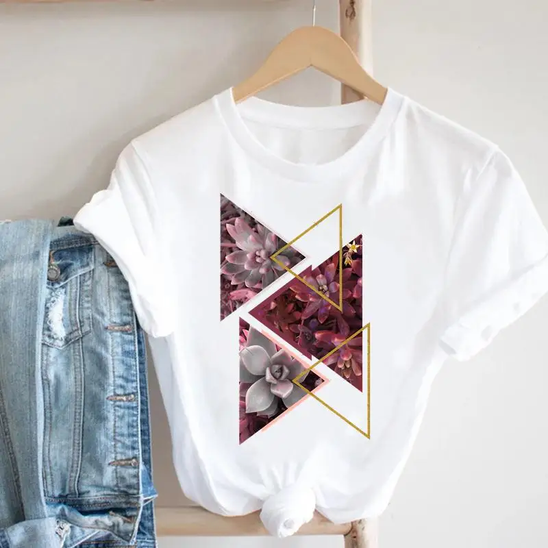 

Women Clothes Fashion 2022 Plant Trend Cute Lovely Short Sleeve Cartoon Clothing Print Tshirt Female Top Graphic Tee T-shirt