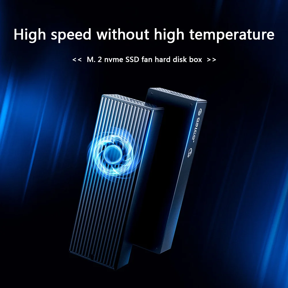 ORICO USB3.2 20Gbps M.2 NVMe SSD Box USB 3.2 GEN2x2 M2 NGFF NVMe Type-C Solid State Drive Enclosure Case Caddy with Cooling Fan