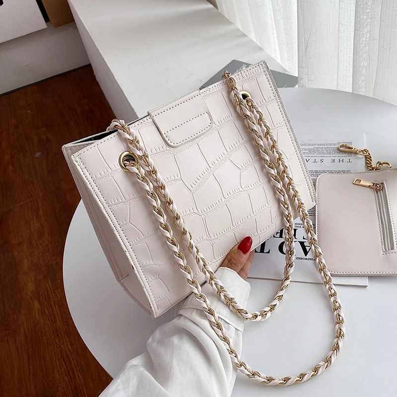

2 Pcs/set Stone Pattern Small PU Leather Crossbody Bags For Women 2021 Solid Color Shoulder Handbags Female Cross Body Bag