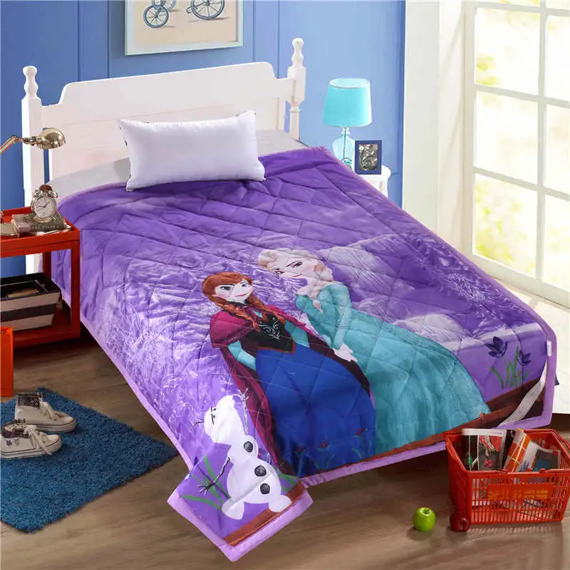 Frozen Elsa Anna thin comforter disney 3d Cartoon summer quilt cotton cover child boy bedroom decor soft blanket girl bedspread | Дом и сад