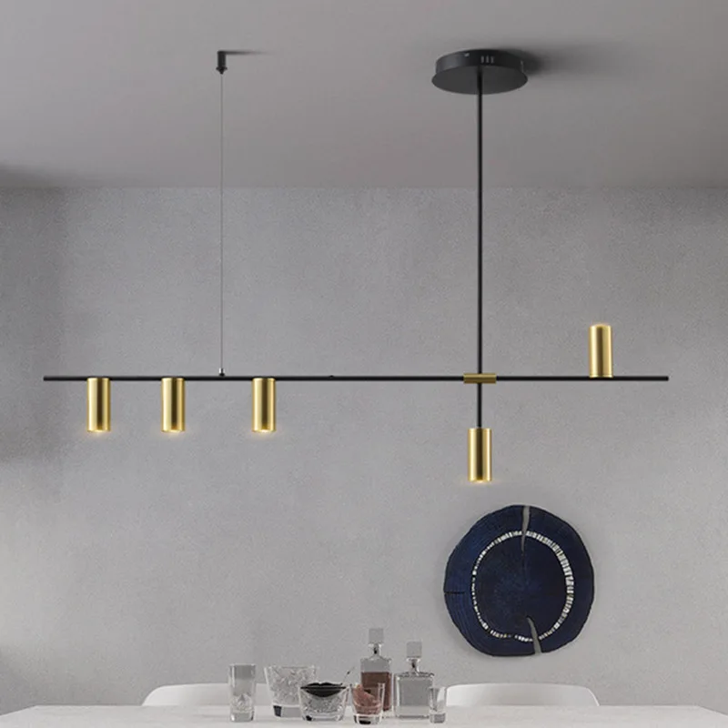 

Nordic Home Decor Chandelier Iron Gold LED Pendant Lighting Kitchen Restaurant Cafe Dining Tables Modern Designer With Bulb Lamp