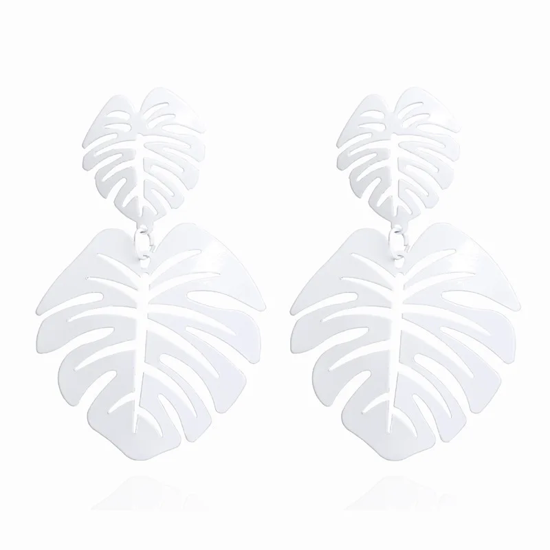 

2020 Bohemia Double Leaf Big Drop Earrings 2020 for Women Fashion Vintage Geometric Acrylic Dangle Hanging Earring Jewelry