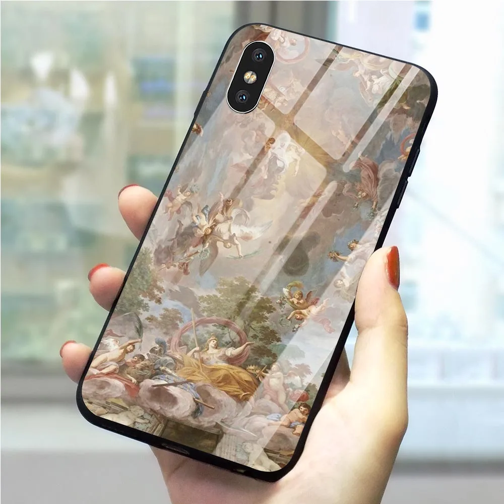 Чехол для телефона из закаленного стекла с изображением ангелов Эпохи