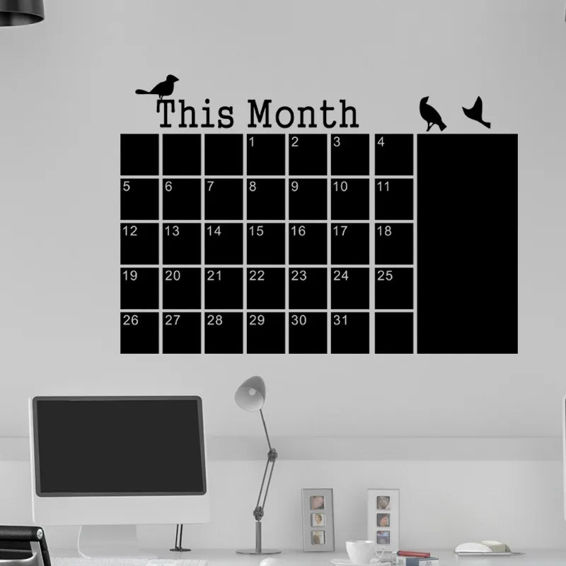 Diy ежемесячные наклейки на стену с доской календарь Виниловая наклейка съемные
