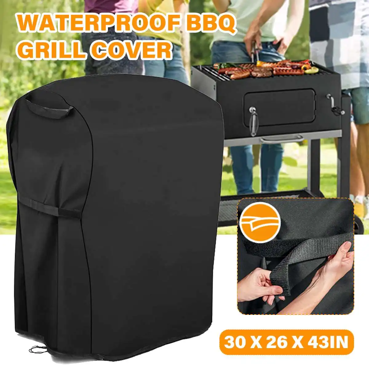 420D Oxford BBQ Cover Outdoor Dust Waterproof Heavy Duty Grill Cover Rain Snow Protective UV Block Outdoor Barbecue Accessory