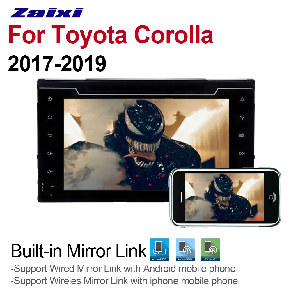 ZaiXi 2din Android 9 0 Восьмиядерный 4 Гб ОЗУ автомобильный DVD плеер для Toyota Corolla 2017 ~ 2019 GPS