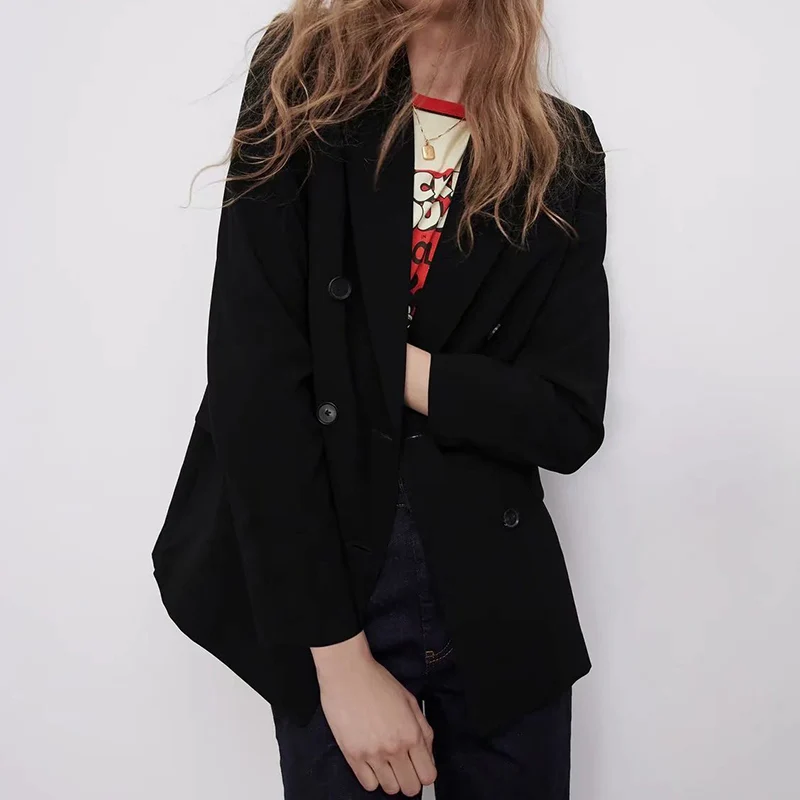 Женский блейзер с длинным рукавом ZA модный однотонный Повседневный офисный