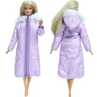 Высококачественное пурпурное пальто, хлопковое платье, юбка с шапкой, зимняя одежда, парка, куртка, Теплая Одежда для куклы Барби 16, аксессуары для игрушек