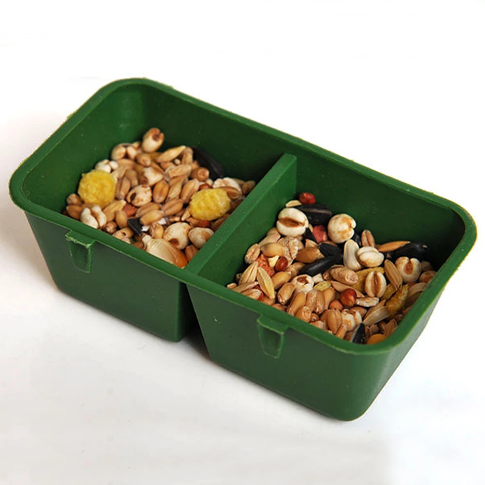 Двойной паз кормушка для птиц поднос еды попугай водонагреватель висячая чаша